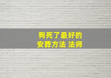 狗死了最好的安葬方法 法师